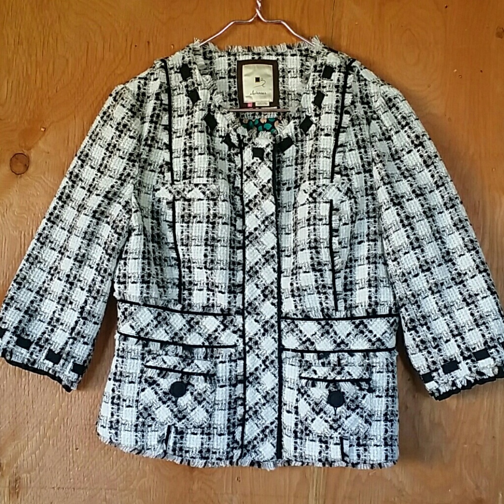 Elevenses by Anthrologie  jacket plaid size 12